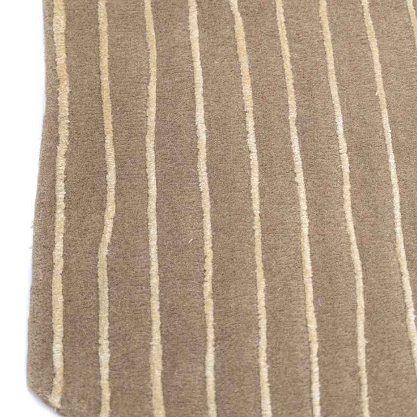 Vibrant Brown Crinkle Wool Silk Floor Covering Rug