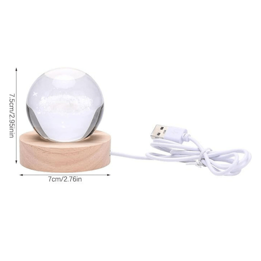 Saturn Crystal Ball USB Led Night Lamp | 3 x 4 inches