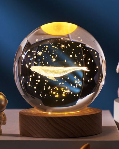 Whale Crystal Ball USB Led Night Lamp | 3 x 4 inches