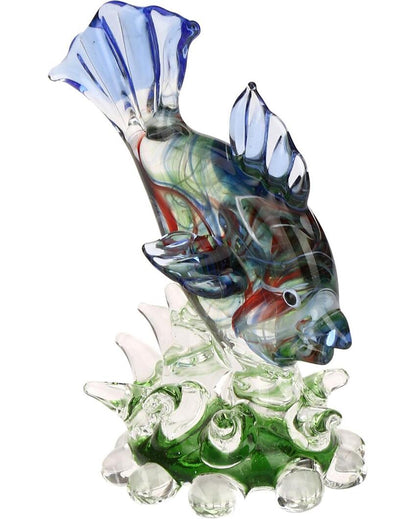 Dolphins Pair & Fish Crystal Glass Showpiece | Set of 2