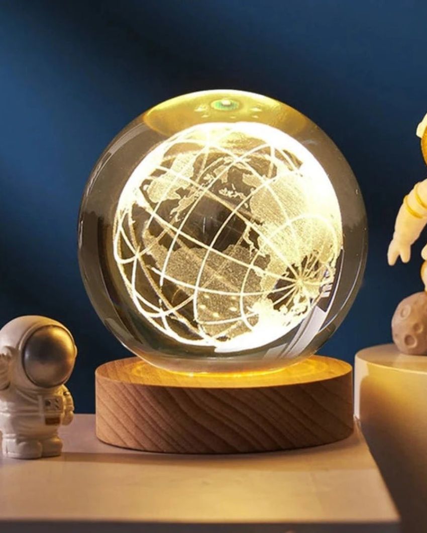 Globe Crystal Ball USB Led Night Lamp | 3 x 4 inches