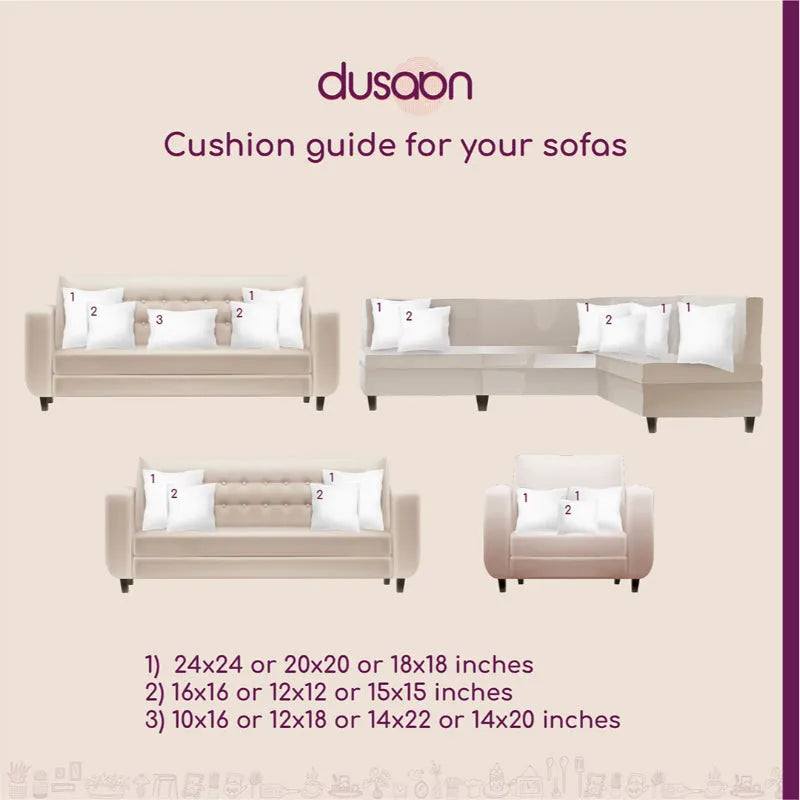 Chhatra Polyester Cushion Covers | Set of 2 |  16 x 16 inches