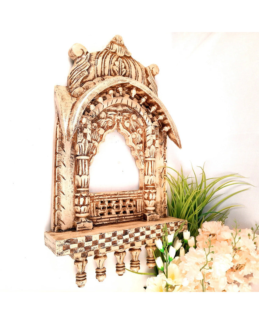 Unique Wood Polished Jharokha Wall Hanging