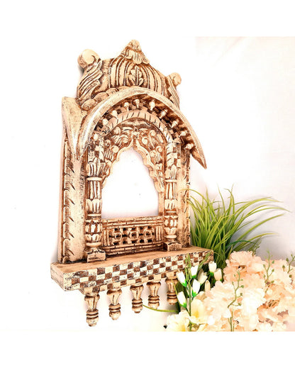 Unique Wood Polished Jharokha Wall Hanging