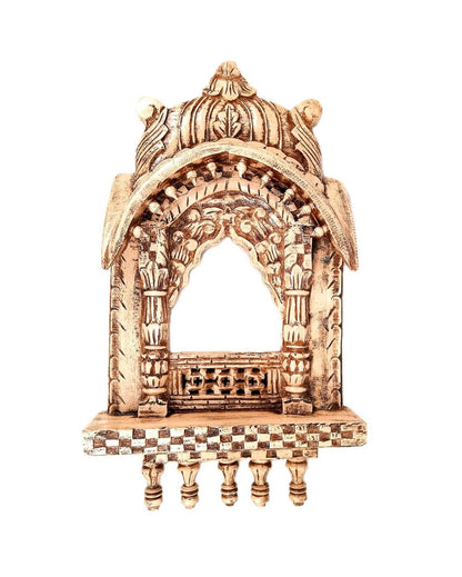 Unique Wood Polished Jharokha Wall Hanging