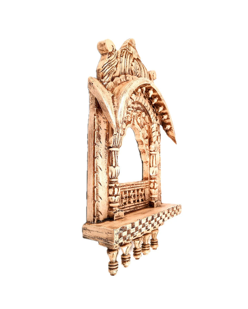 Unique Wood Polished Jharokha Wall Hanging