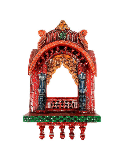 Classic Wood Polished Jharokha Wall Hanging | 15 x 4 x 27 inches