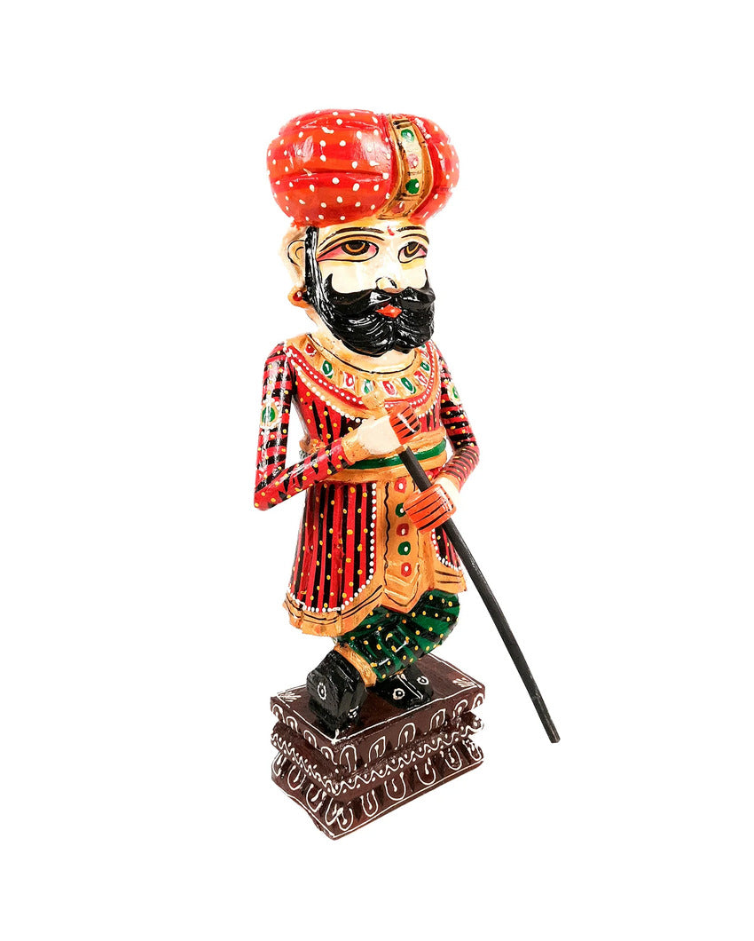 Artistic Wood Polished Darbaan Showpiece | Pack of 2