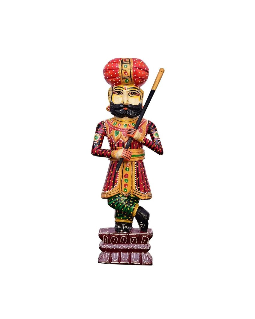 Artistic Wood Polished Darbaan Showpiece | Pack of 2