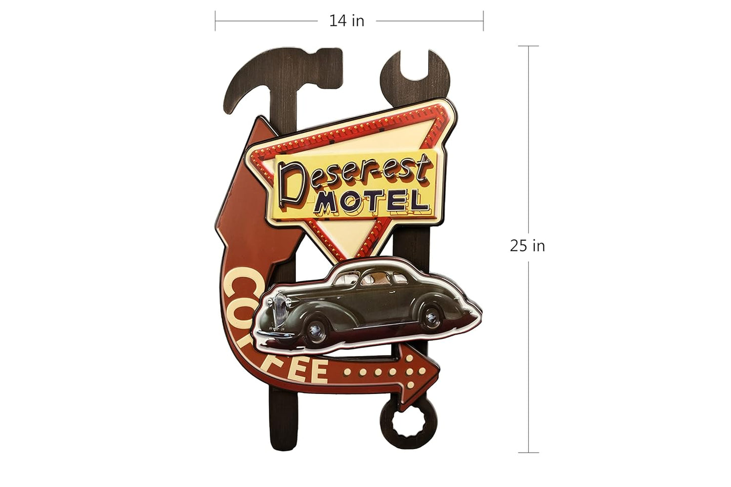 Desert Motel Retro Wall Decor | 15 x 2 x 24 inches