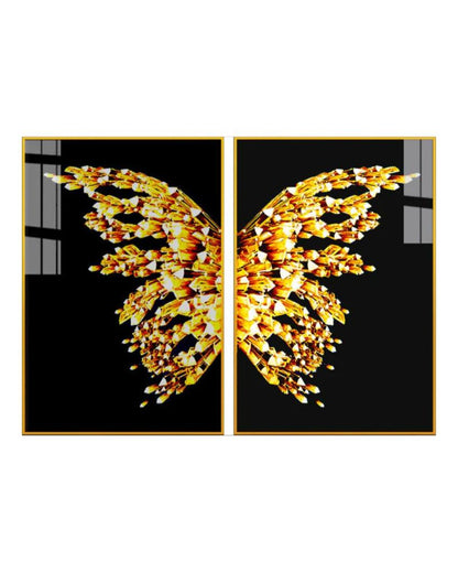 Contemporary Golden Butterfly Canvas Wall Painting