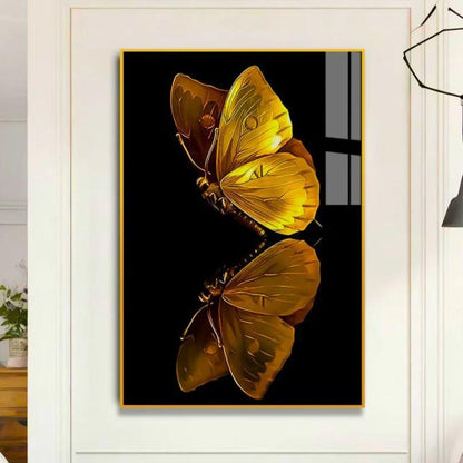 Beautiful Golden Butterfly Canvas Wall Painting