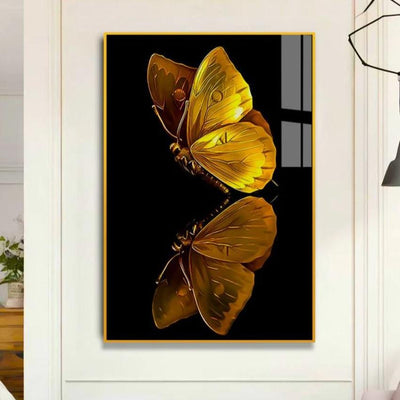 Beautiful Golden Butterfly Canvas Wall Painting