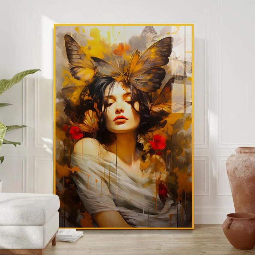 Artistic Brilliance Girl Canvas Wall Painting