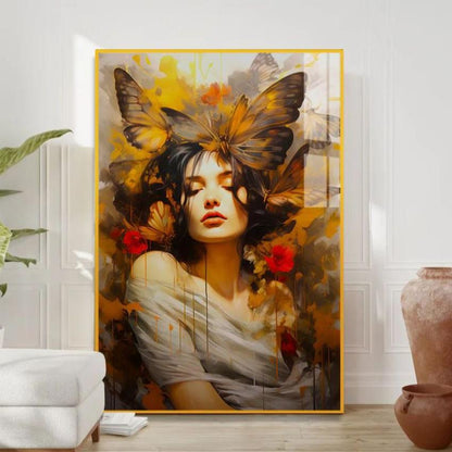 Artistic Brilliance Girl Canvas Wall Painting