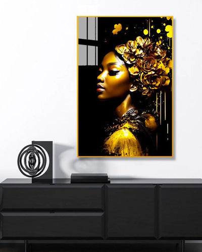 Golden Women Canvas Wall Painting