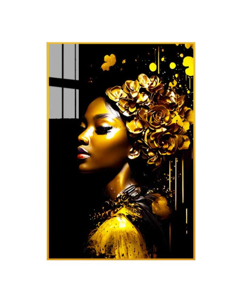 Golden Women Canvas Wall Painting