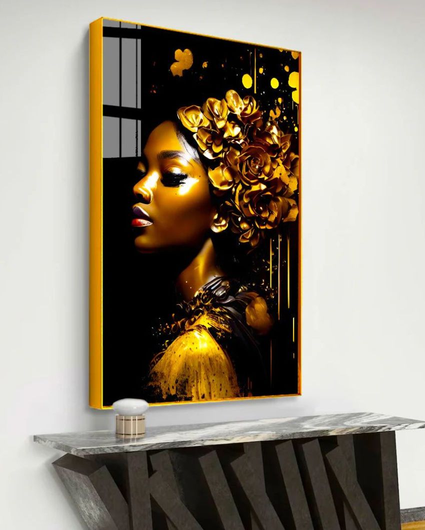 Golden Women Canvas Wall Painting