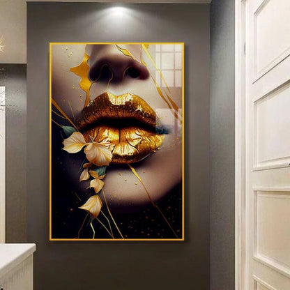 Beautiful Molten Gold Lady Canvas Wall Painting