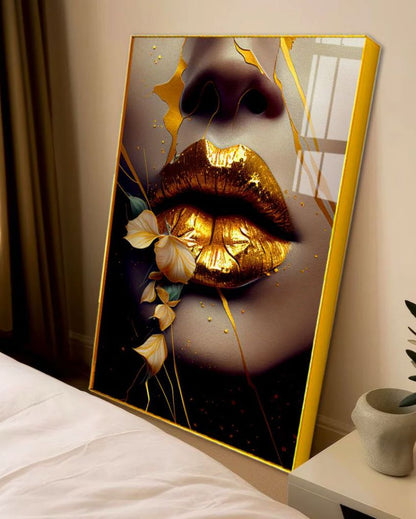 Beautiful Molten Gold Lady Canvas Wall Painting