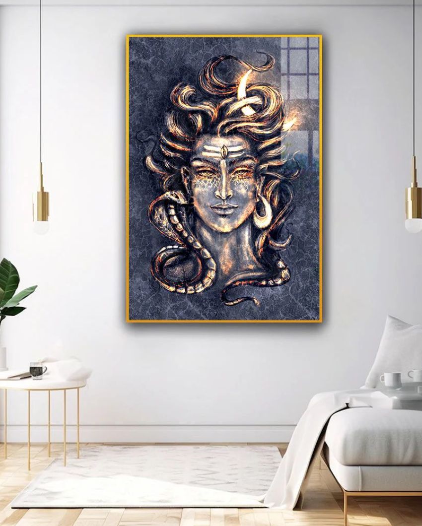 Stunning Fierce Lord Shiva Canvas Wall Painting