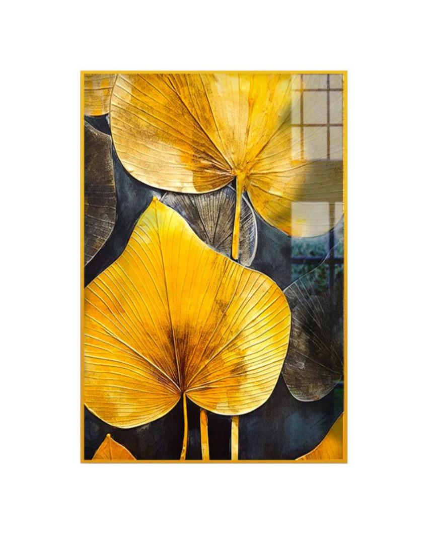 Golden Leaf in Art Canvas Wall Painting