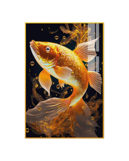 Beautiful Golden Fish Swimming Canvas Wall Painting