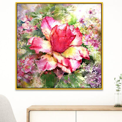 Blossoming Grace Floating Framed Floral Canvas Wall Painting