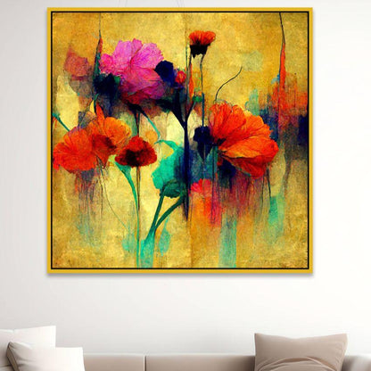 Elegant Abstract Botanical Floral Canvas Wall Painting