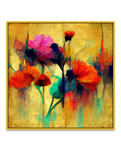 Elegant Abstract Botanical Floral Canvas Wall Painting