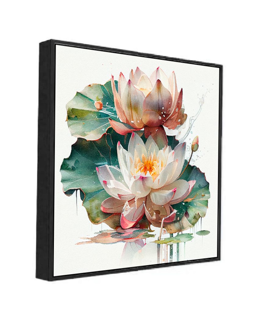 Vibrant Lotus Flower Canvas Framed Wall Paintings