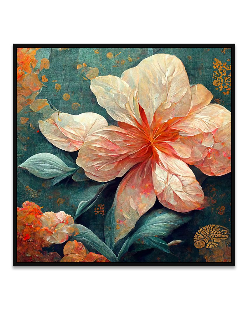 Contemporary Abstract 3d Flower Artwork Canvas Framed Wall Paintings