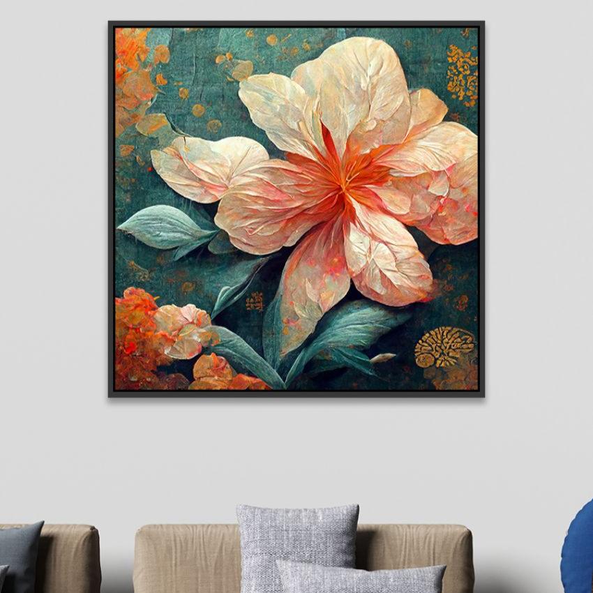 Contemporary Abstract 3d Flower Artwork Canvas Framed Wall Paintings