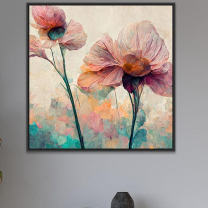 Elegant Floral Canvas Wall Painting for Living Room