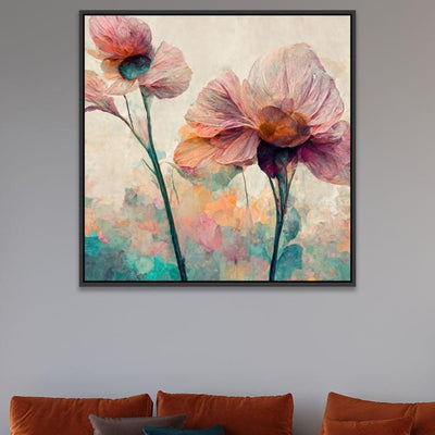 Elegant Floral Canvas Wall Painting for Living Room