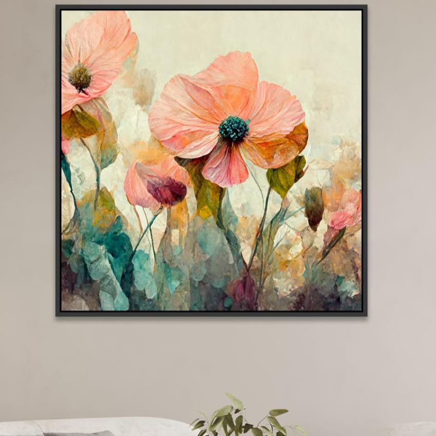 Colorful Abstract Floral Canvas Wall Painting