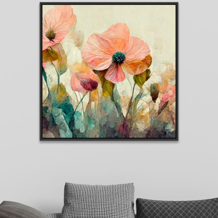 Colorful Abstract Floral Canvas Wall Painting