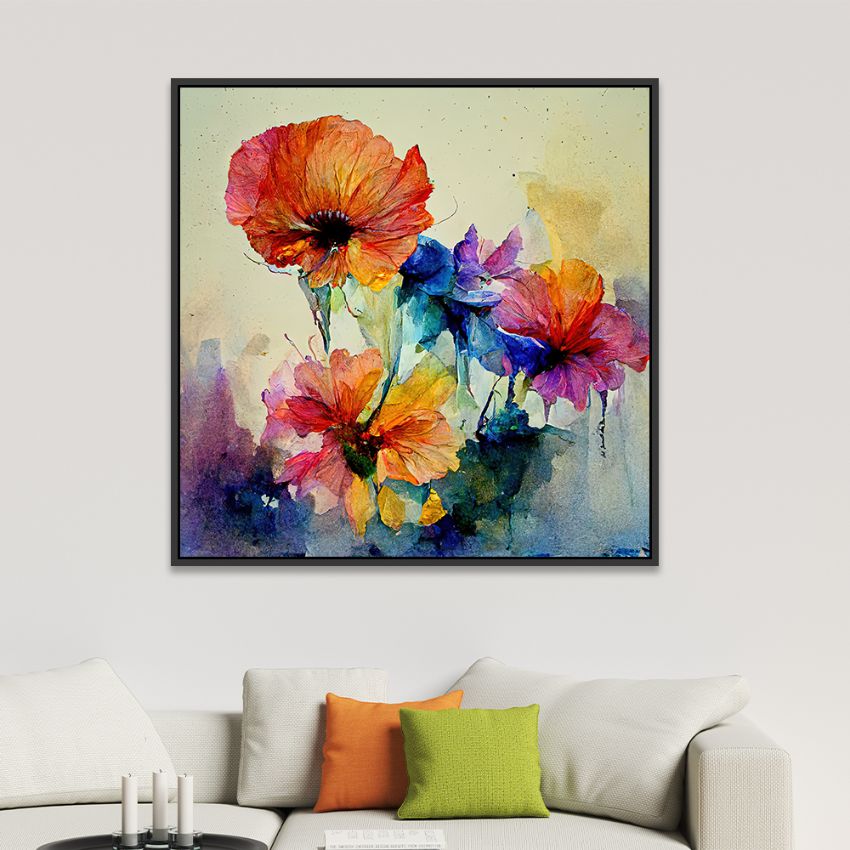 Abstract Flower-Inspired Canvas Wall Painting