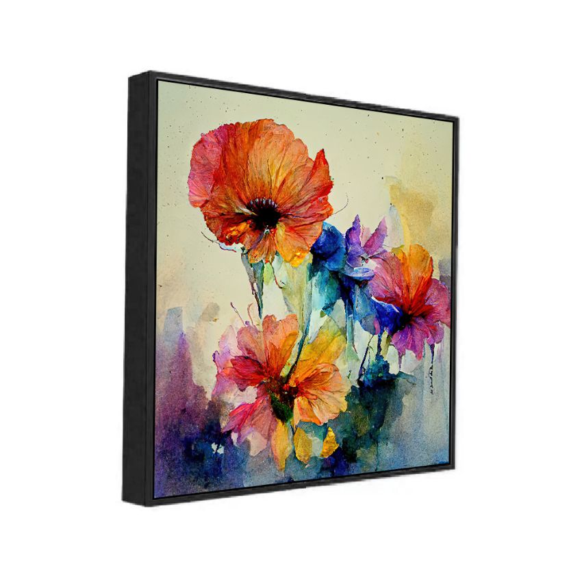 Abstract Flower-Inspired Canvas Wall Painting