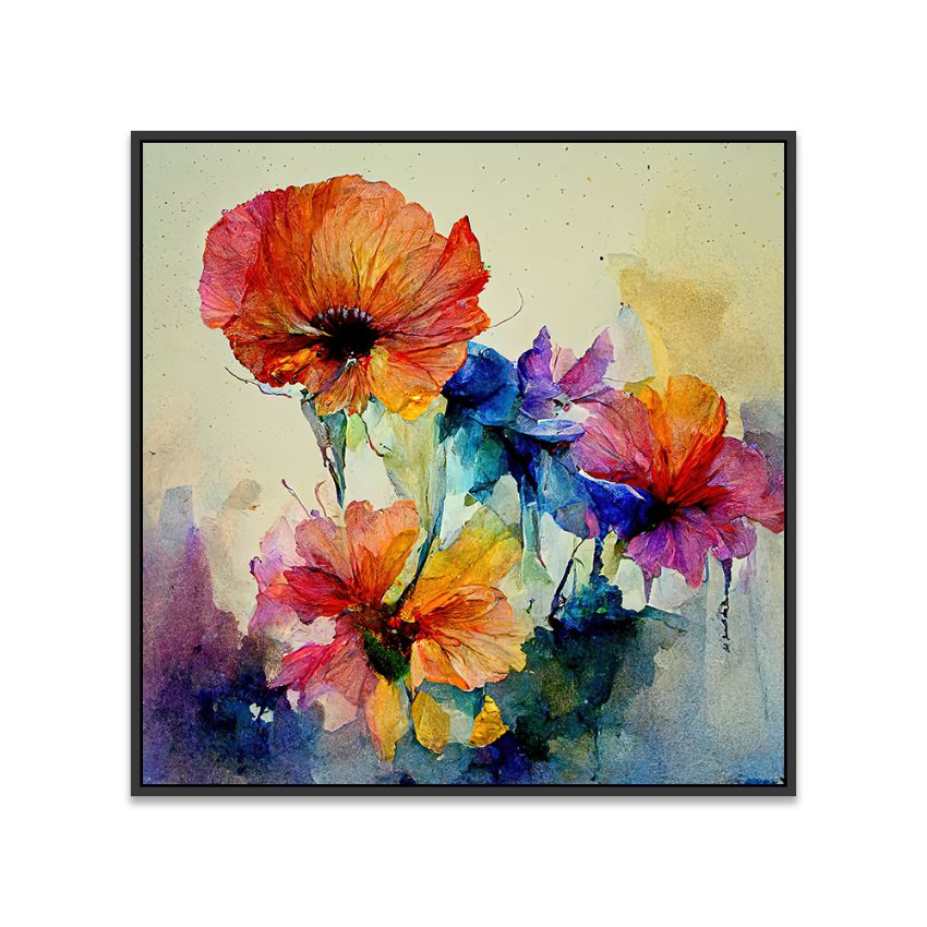 Abstract Flower-Inspired Canvas Wall Painting