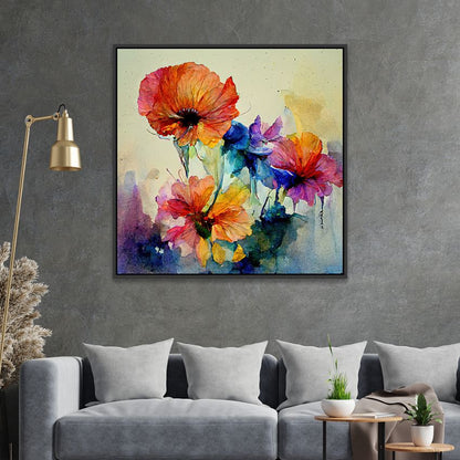 Abstract Flower-Inspired Canvas Wall Painting