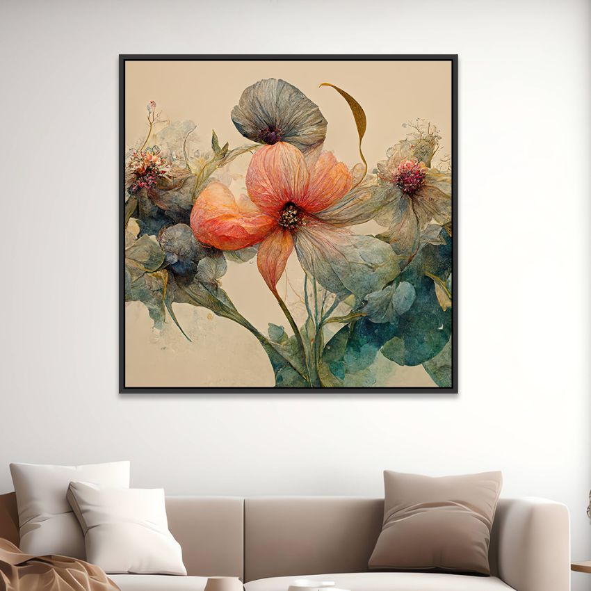 Bold Pink Floral Canvas Wall Painting