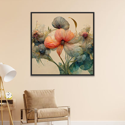 Bold Pink Floral Canvas Wall Painting