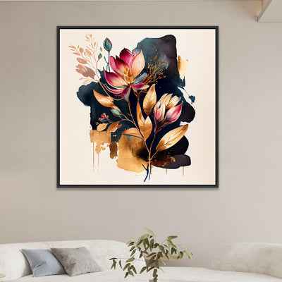 Abstract Flower Design Canvas Wall Painting