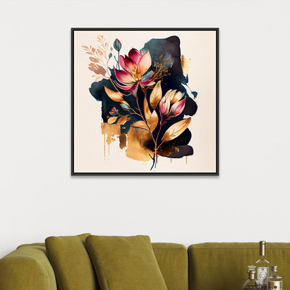 Abstract Flower Design Canvas Wall Painting