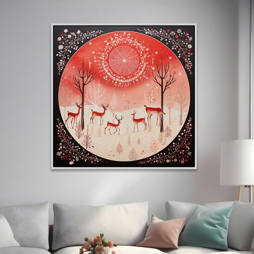 Retro Christmas Canvas Wall Painting