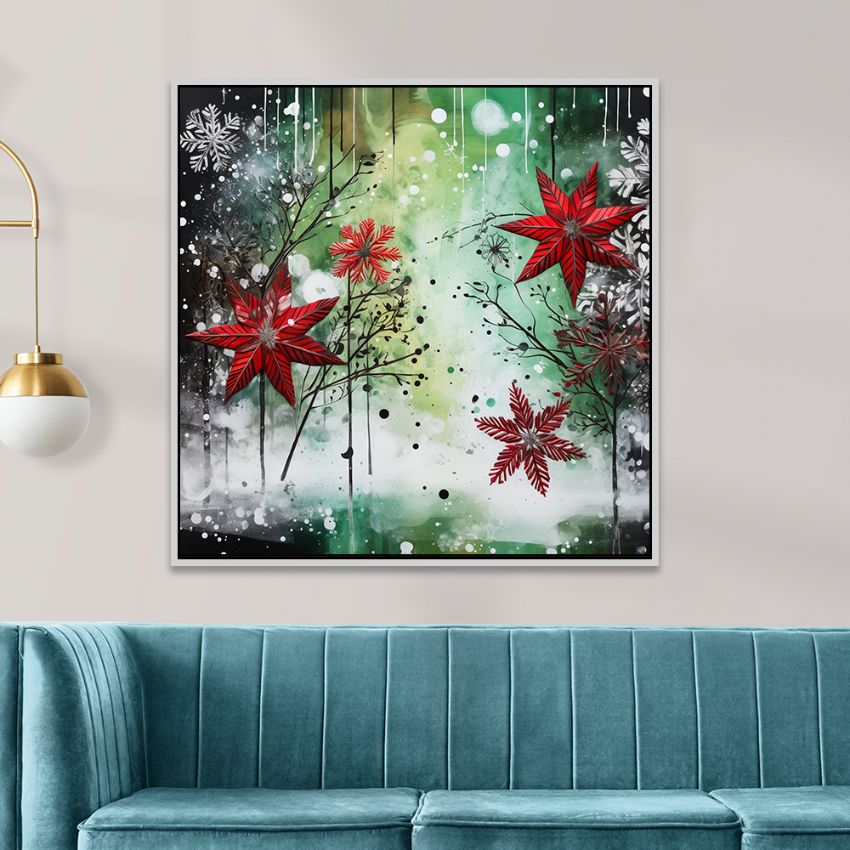 Festive Christmas Scene Canvas Wall Painting