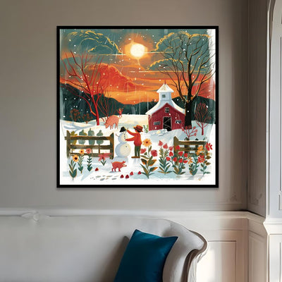 Holiday Spirit Christmas Canvas Wall Painting