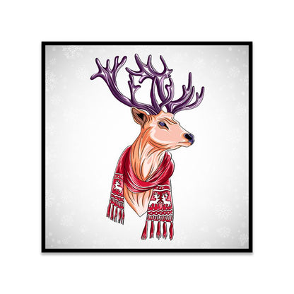 Festive Reindeer Christmas Canvas Wall Painting