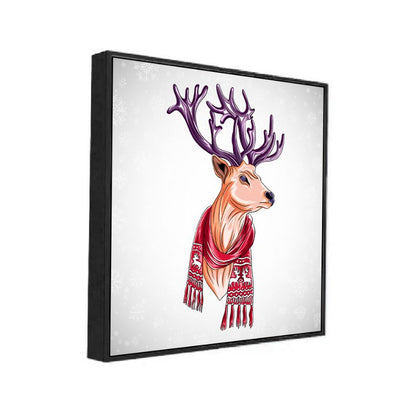 Festive Reindeer Christmas Canvas Wall Painting